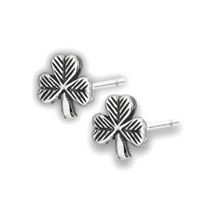 Sterling Silver Shamrock Stud Earrings